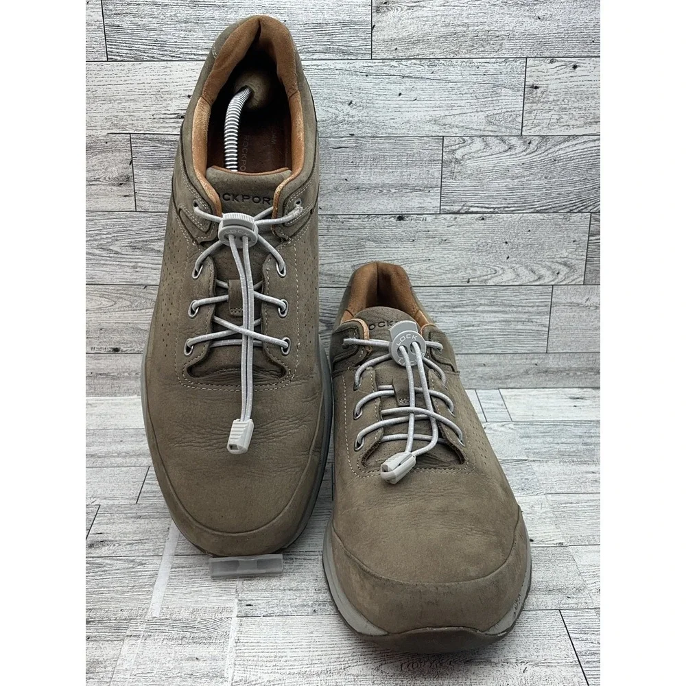 Rockport Shoes Mens Size 12 Brown Lace Up Leather Comfort Walking Slip Resistant